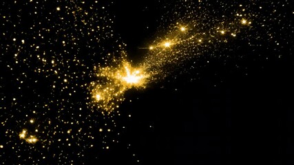 Wall Mural - gold glitter explosion animated overlay, transparent 4k video, alpha channel, prores 4444
