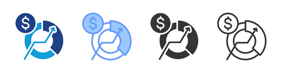 Poster - Market Penetration icon set multiple style collection