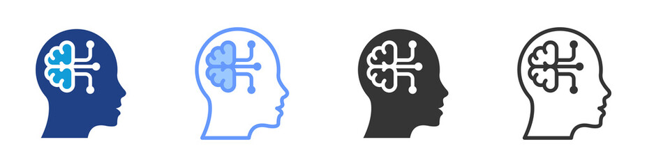 Poster - Market Psychographics icon set multiple style collection