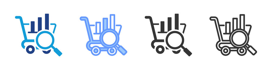 Poster - Shopping Research icon set multiple style collection