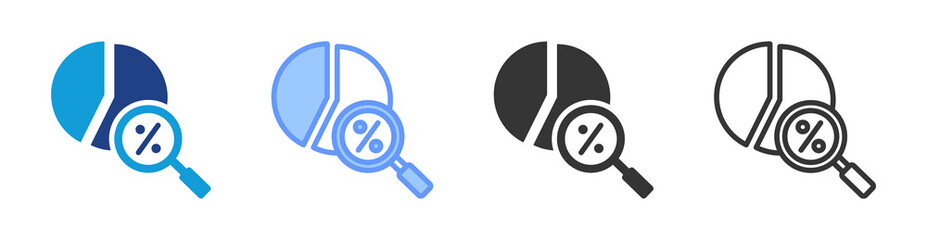 Poster - Market Share Analysis icon set multiple style collection
