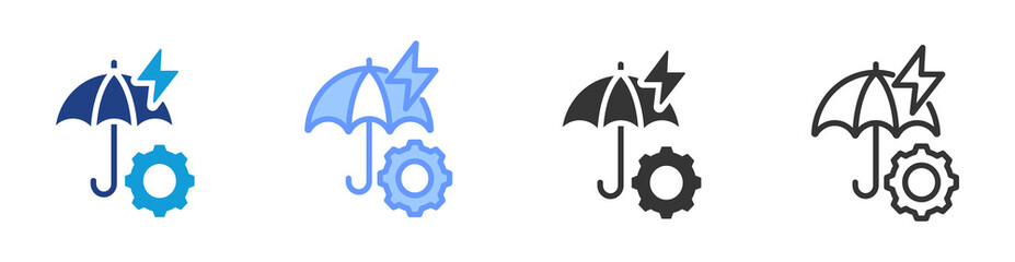 Poster - Mitigation icon set multiple style collection