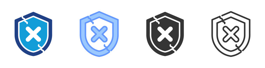 Poster - Vulnerability icon set multiple style collection
