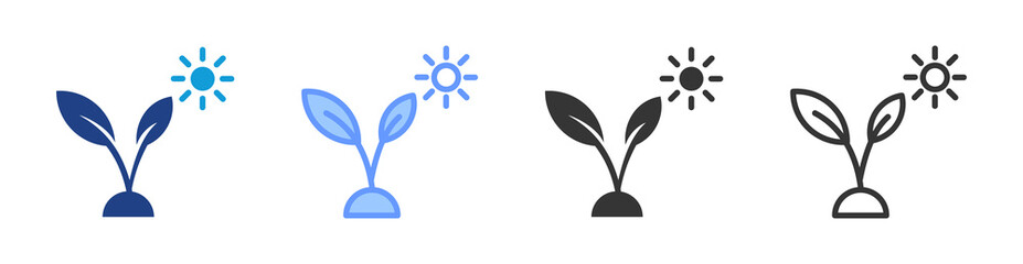 Poster - Growth Plant icon set multiple style collection