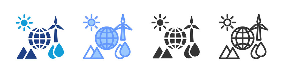 Poster - Natural Resources icon set multiple style collection