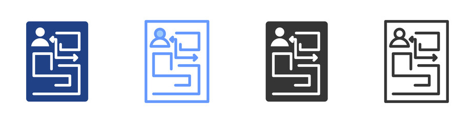Poster - Evacuation Plan icon set multiple style collection