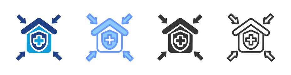 Poster - Shelter In Place icon set multiple style collection
