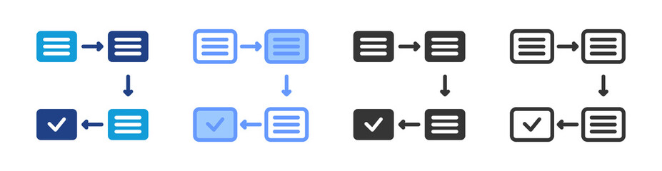 Poster - Planning Process icon set multiple style collection