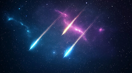 Wall Mural - cosmic dance of meteors: witness a breathtaking display of celestial artistry as vibrant meteors str
