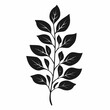 © gayan - Black and White Botanical Leaf Illustration. Elegant Nature-Inspired Home Decor and Wall Art with Tropical Greenery Silhouette Pattern