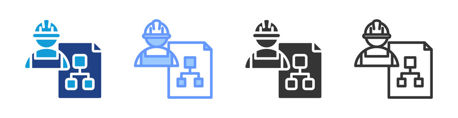 Poster - Subcontracting icon set multiple style collection