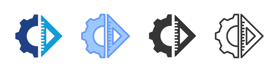 Poster - Design Architecture icon set multiple style collection