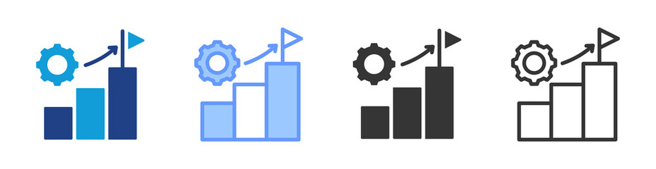 Poster - Project Success icon set multiple style collection