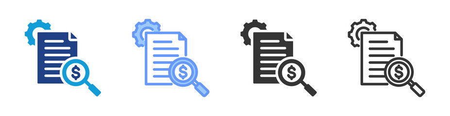 Poster - Financial Analysis icon set multiple style collection