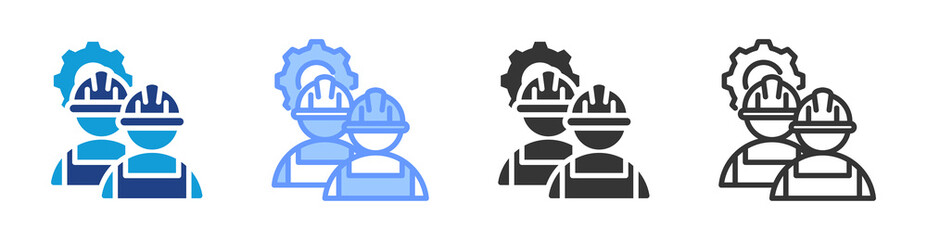 Poster - Worker Team icon set multiple style collection