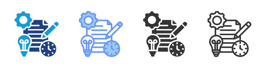 Poster - Planning Method icon set multiple style collection