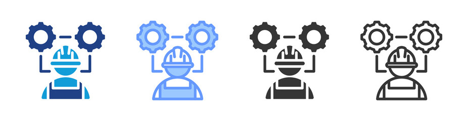 Poster - Management Capacity icon set multiple style collection