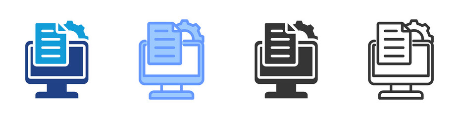 Poster - Online Survey icon set multiple style collection