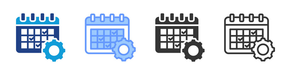 Poster - Project Schedule icon set multiple style collection