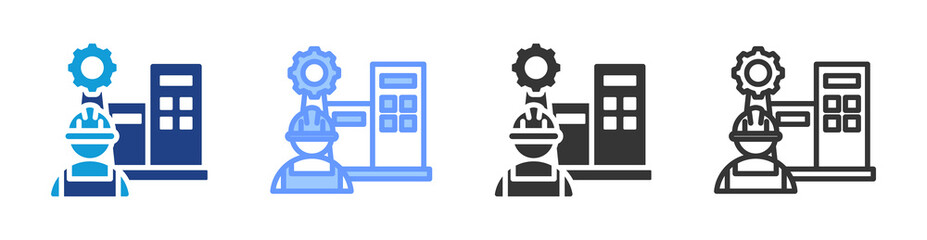 Poster - Company Management icon set multiple style collection
