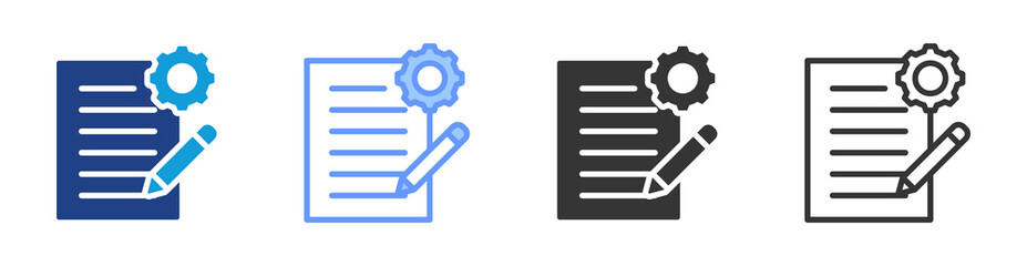 Fototapete - Project Contract icon set multiple style collection