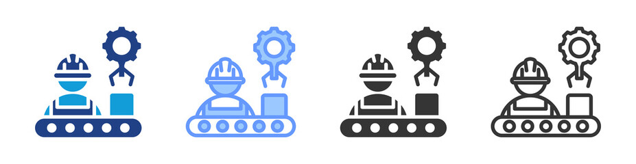 Poster - Manufacture icon set multiple style collection