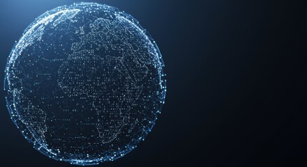 Poster - Digital Earth Globe Displaying Global Network Connectivity Concept