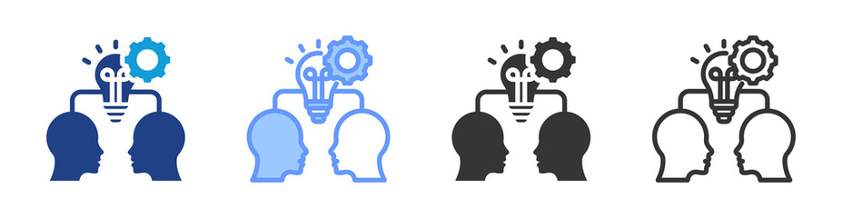 Poster - Mentoring Idea icon set multiple style collection