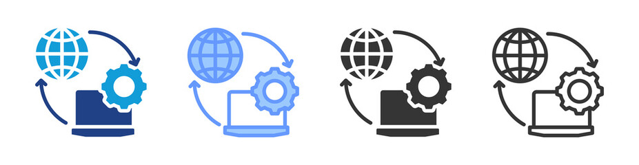 Poster - Network Configuration icon set multiple style collection