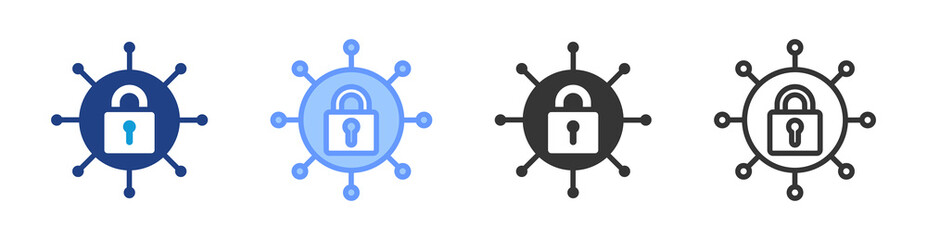 Poster - Network Security icon set multiple style collection