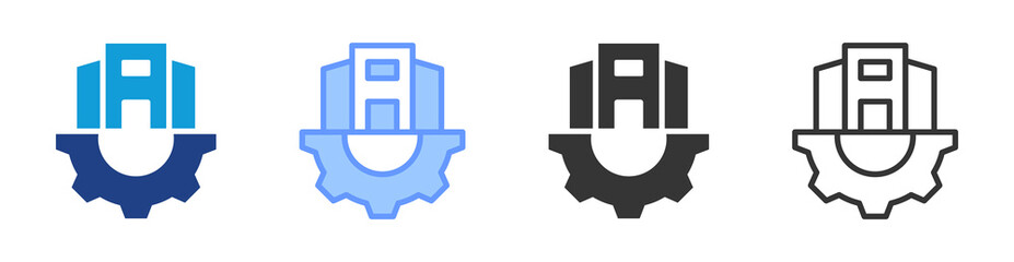 Poster - Infastructure icon set multiple style collection