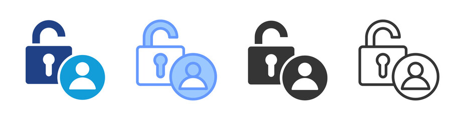 Poster - Access Control icon set multiple style collection
