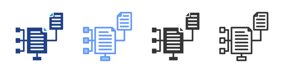Fototapete - Network Mapping icon set multiple style collection