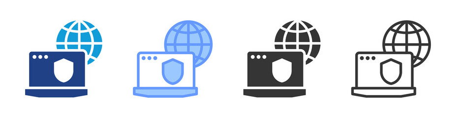 Poster - Virtual Private Network icon set multiple style collection