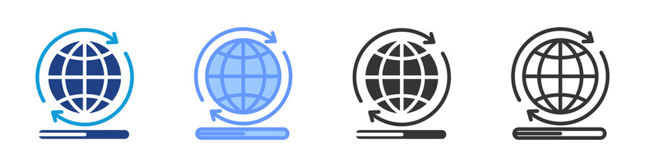 Fototapete - Network Restarting icon set multiple style collection