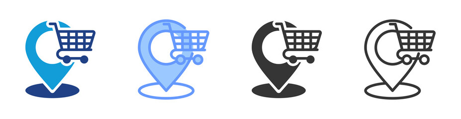 Poster - Shopping Destination icon set multiple style collection