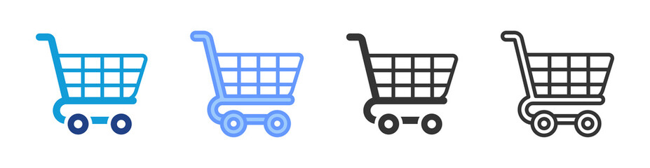 Poster - Shopping Carts icon set multiple style collection