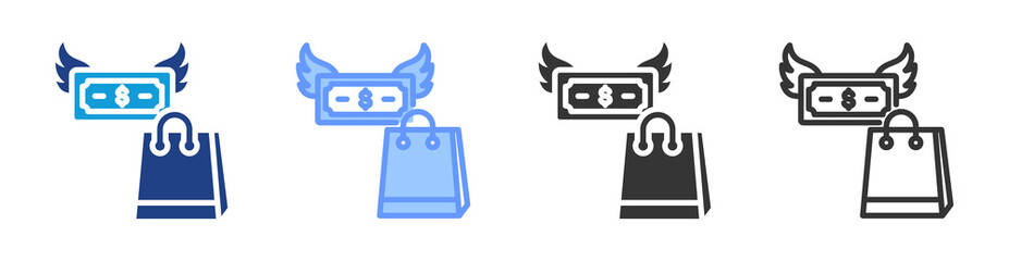 Poster - Impulse Buying icon set multiple style collection