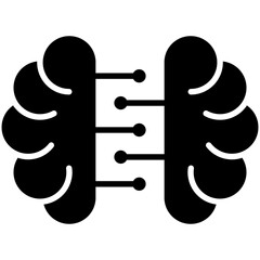 Brain Glyph Icon Style