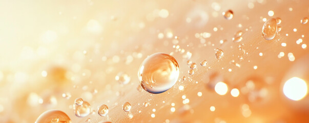 Poster - A close up of water droplets on a surface. The droplets are small and scattered, creating a sense of movement and fluidity. The image evokes a feeling of calmness and serenity