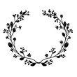 © Rawpixel.com - Simple small floral wreath illustration black white vector