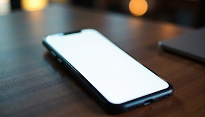 Wall Mural - Multiple blank screens of mobile browser windows on a smartphone table, website, layout