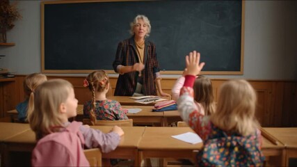 Poster - Teacher Engages Young Children in Lively Classroom Discussion Generative AI