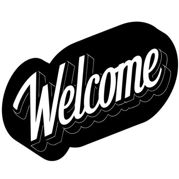 welcome 3d text vector illustration