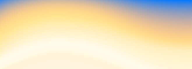 Poster - Calm beach gradient background. Abstract ocean coast concept. Smooth wavy seaside line backdrop. Blurred pastel light blue and yellow wave wallpaper. Soft summer shore banner template. Vector