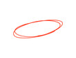 © XzBot - hand drawn ellipse shape in red with overlapping ends and stroke