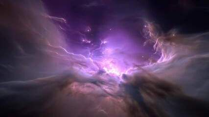 Poster - Exploring the Vibrant Depths of Space Among Stars and Nebulae Generative AI