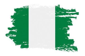 Wall Mural - flag of nigeria png sticker, paint stroke design, transparent background