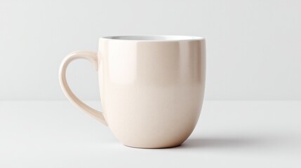 Poster - minimalistic empty mockup of cup or mug isolated on pristine white background with generous copy space