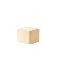 Leinwandbilder - Minimalist beige cube on a stark white background, ideal for product mockups